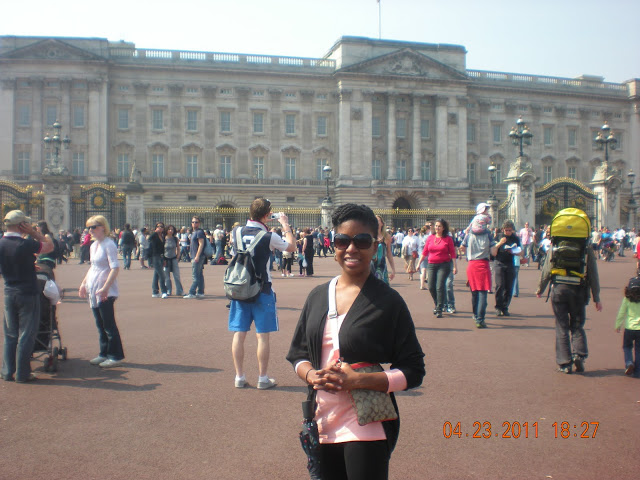 Kory at Buckingham Palace, London, England.