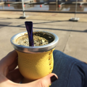 Enjoying the sun and some mate (Argentine tea) in Puerto Madero, Buenos Aires. 